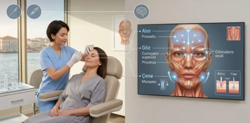 Botox application areas and facial effect areas with Dr. Melis Ülger